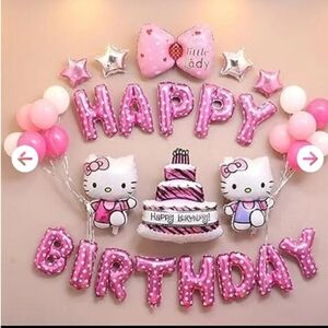 Hello Kitty Pink and White Party Decoration Set Lot